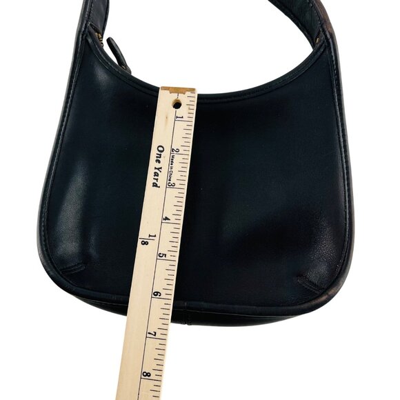 Vintage Coach Black Leather Small Ergo Mini Zip Handbag #9020 Made In The USA 19 - Picture 4 of 12